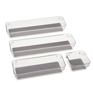 Simplify 4 Pack Multipurpose Clear Drawer Organizers