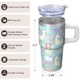 thumbnail image 3 of 20OZ Unicorn Coffee Tumbler with Handle and Straw Double Wall Stainless Steel Travel Mug Insulated Cup Ideal Presents for Women Mom Friends on Birthday Christmas Thanksgiving, 3 of 6