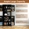 thumbnail image 5 of HLR 72" Kitchen Pantry Cabinet, Freestanding Pantry Storage Cabinet with Hutch & Shelves, Black, 5 of 8