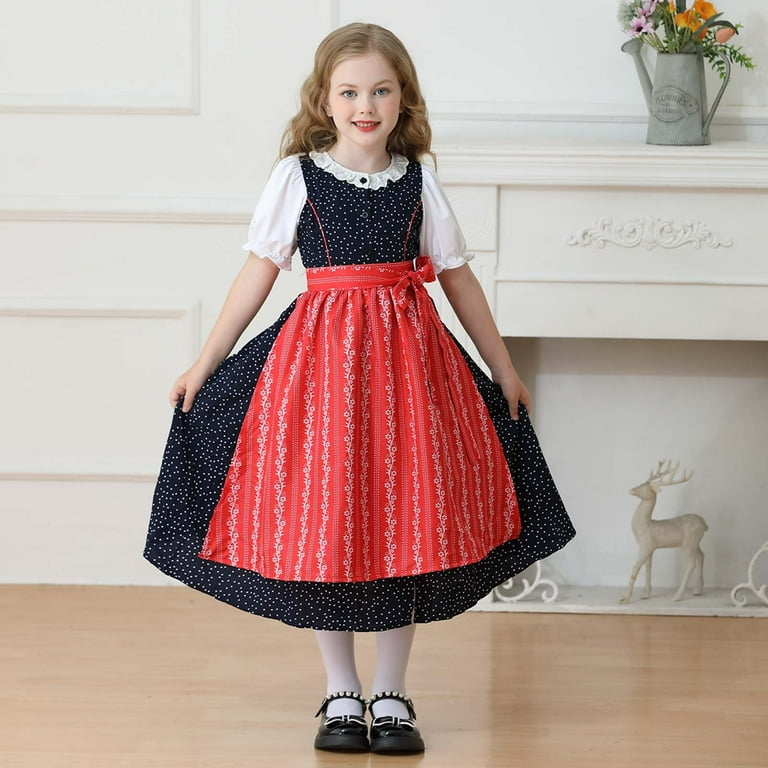 Girls Dresses Bavarian Traditional Dress Outfit for Kids Toddler