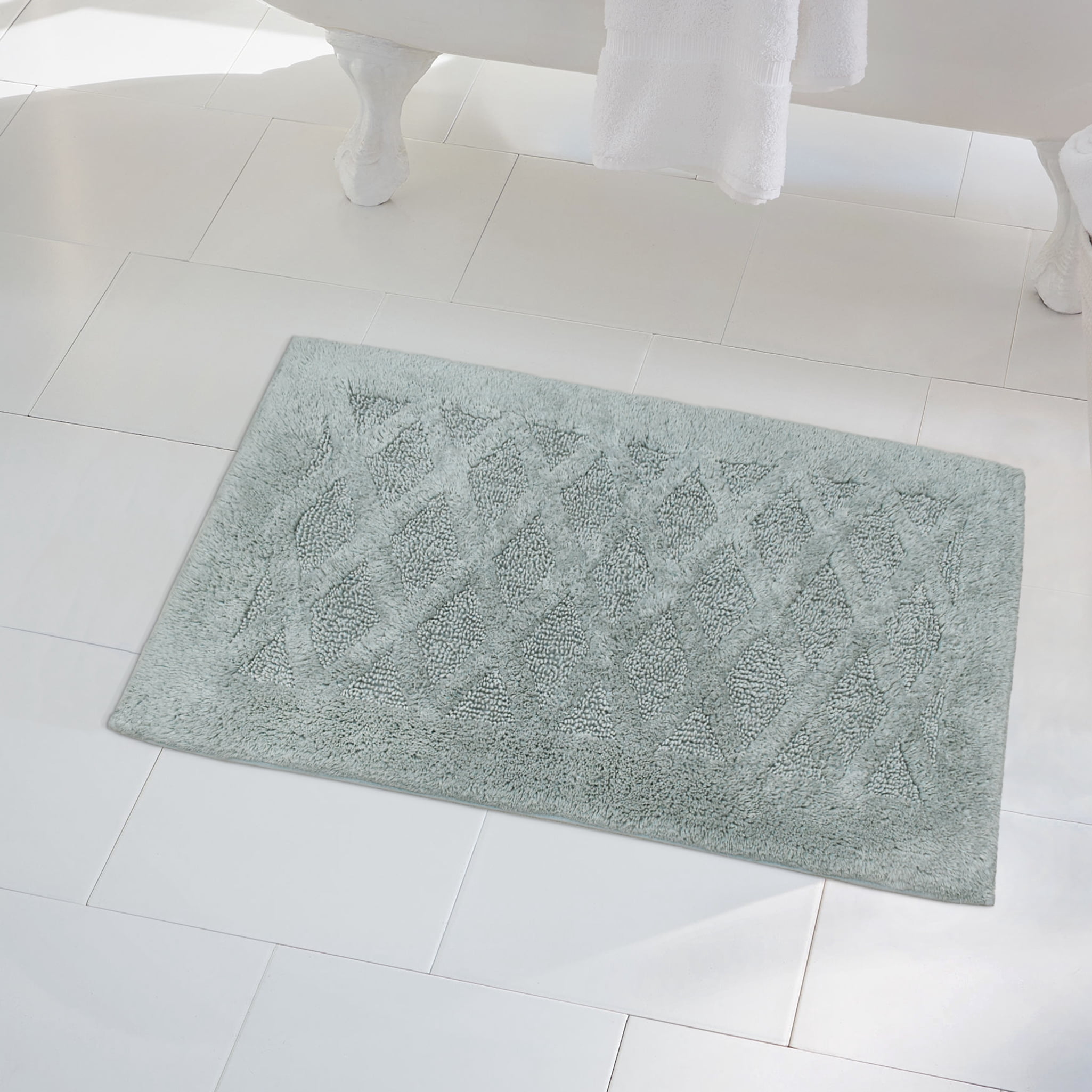 Better Homes & Gardens 20" x 34" Cotton Bath Rug Diamond Texture - Grey Shadow