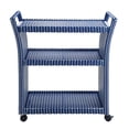 thumbnail image 2 of Furniture of America Azur Outdoor Aluminum Wicker Bar Cart in Navy, 2 of 12