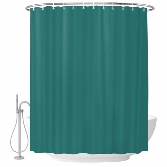Solid Color Fabric Shower Curtain Dark Green Vintage Washable Shower Curtains for Bathroom, Waterproof Bath Curtain with Hooks Home Decor 36x72in