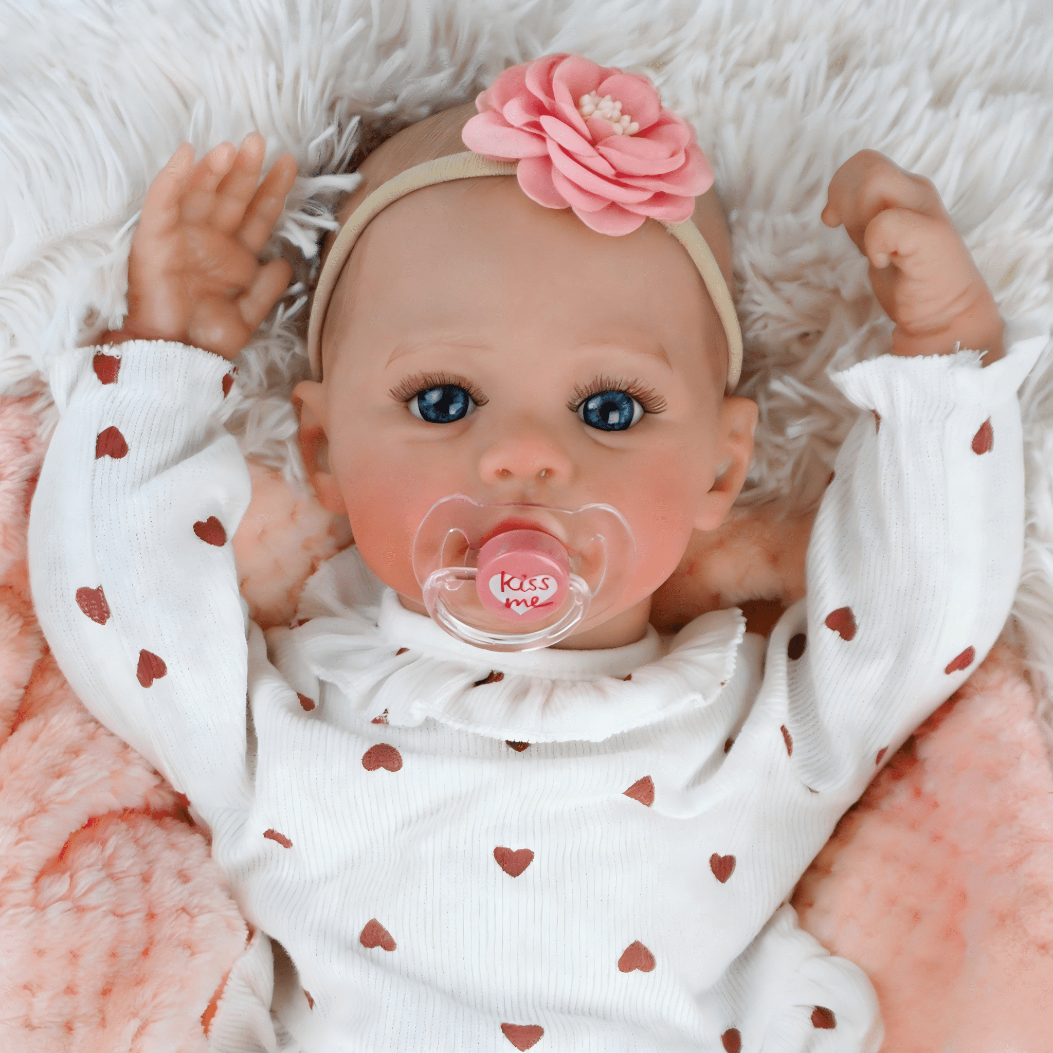 iCradle 18 Inch 45 cm Lovely Reborn Baby Dolls Girl Realistic Newborn Babies Dolls Real Life Baby Dolls Handmade Blue Eyes Painted Hair Xmas Gift for Kids 3+
