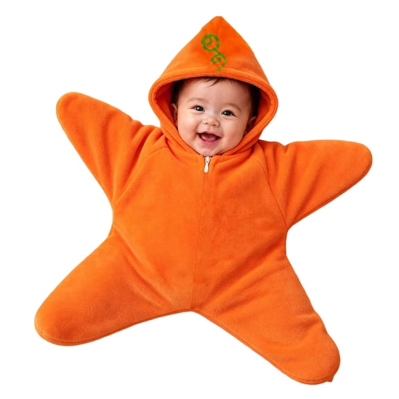 Baby Starfish Cold‑Weather Onesie, Heavy‑Duty Fleece Romper, Hooded Footie Bodysuit, Comfort Daily‑wear Jumpsuit Outfits for Boys Girls
