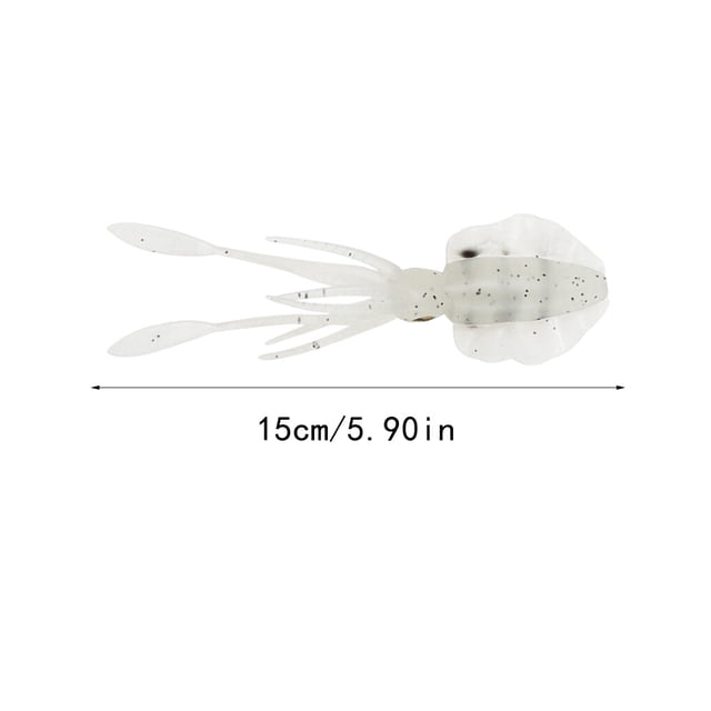 15cm False Octopus Bait Luminous Bionic Fishing Tools Well Made with Sliding Mechanism Surface Lure Simulated Fish Scale Pattern Luminous