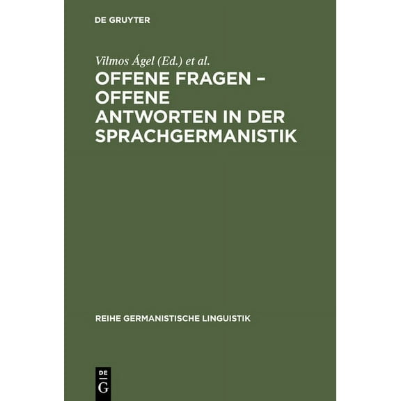 Reihe Germanistische Linguistik Offene Fragen - offene Antworten in der Sprachgermanistik, Book 128, (Hardcover)