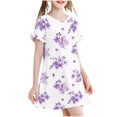 thumbnail image 1 of RXIRUCGD 2025 Vêtements d'Été pour Enfants 3-12 Ans Mode Imprimée Pyjama Rêveur Mi-Mollet Chemise de Nuit, 1 of 4