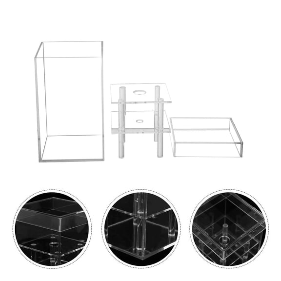 LRXIYODE Preserved Flower Box Acrylic Transparent 1pc 6.1x6.1x3.9in