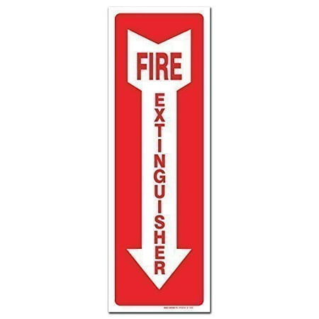 - (3 Pack) Fire Extinguisher Sign - High Quality - Self Adhesive 4 X 12