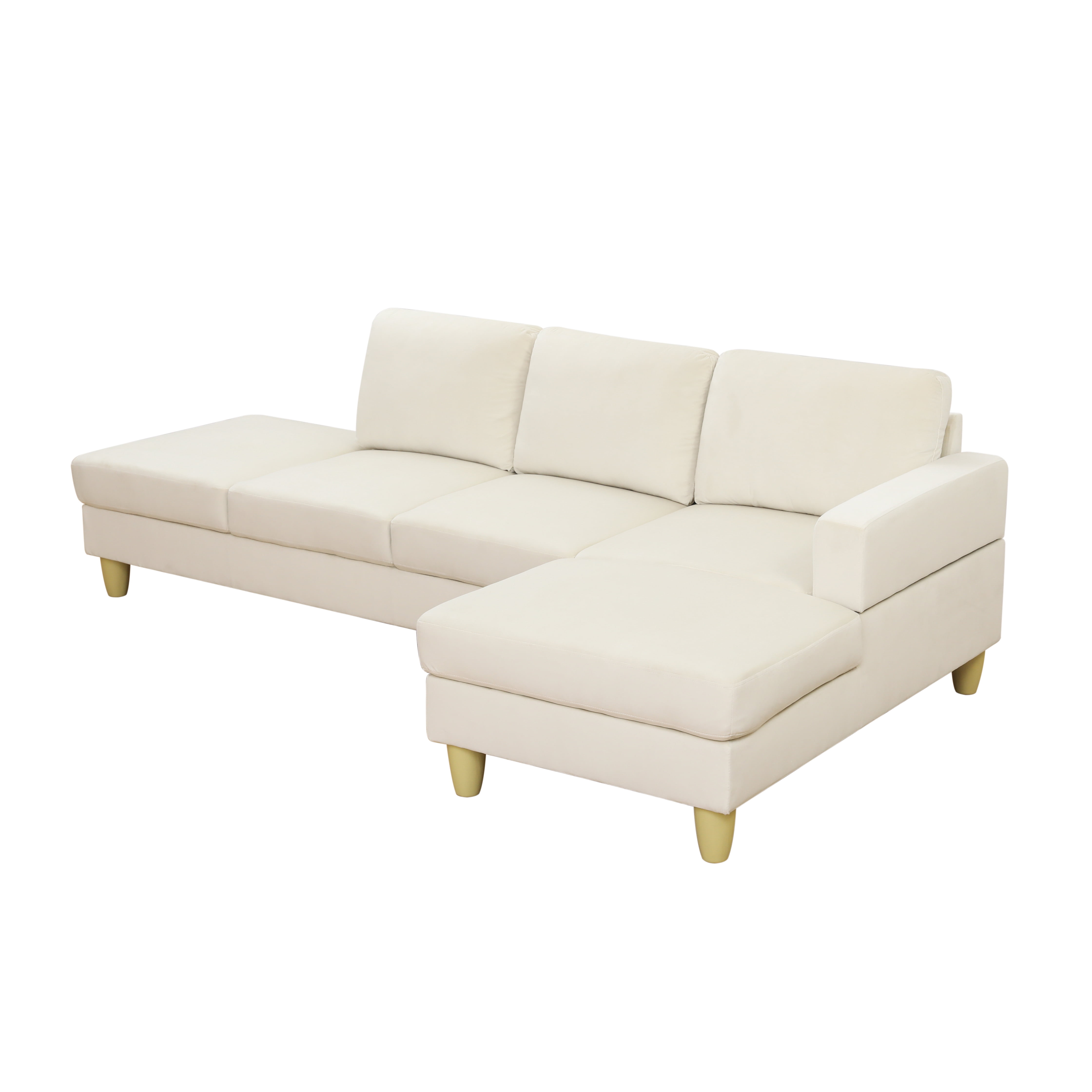 MAYEERTY Superior Beige white Lint Modern Adult Couch Living Room Sofa Set