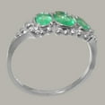 thumbnail image 3 of LBG British Made Spectacular 18k White Gold Natural Emerald Womens Statement Ring - 33 size options - Size 10.5, 3 of 6