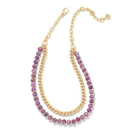 Kendra Scott Rebecca Multi Strand Necklace Gold Bronze Veined Purple Turquoise Magnesite One Size