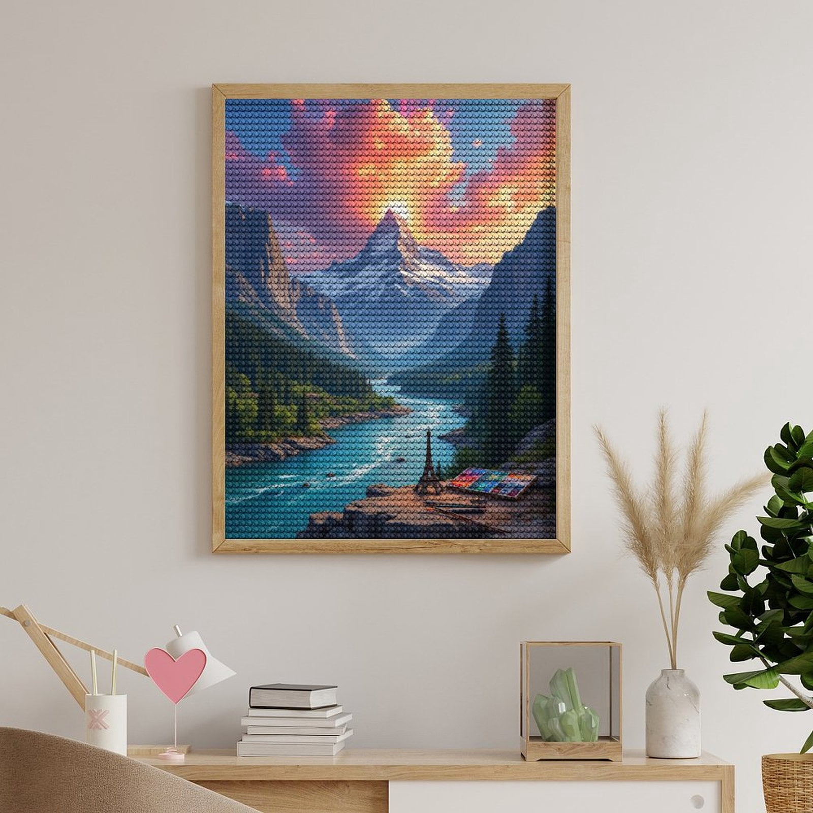 Diamond Art Kits for Adults - Mountain Sunrise Artistic Canvas 5d Diamond Painting for Adults, Diamond Art for Adults Beginners, Frameless Diamond Painting Kits for Adults for Home Wall Decor