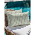 thumbnail image 3 of Outdoor Pillows Waterproof, Sage Green Botanical Throw Pillows with Inserts Included, Farmhouse Modern Striped Leaf Indoor Outdoor Decorative Lumbar Pillow for Bed/Couch/Patio 12"x20", 2Pcs, 3 of 8