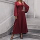 thumbnail image 2 of Vestido elegante largo hasta el suelo para mujer: manga larga, abertura alta, poliéster/spandex, formal: boda/fiesta, tallas S-XXL, 2 of 8