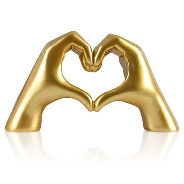 Kabuer Heart Hands Sculpture, Table Decoration for Living Room, Bedroom, Bookshelf, and More