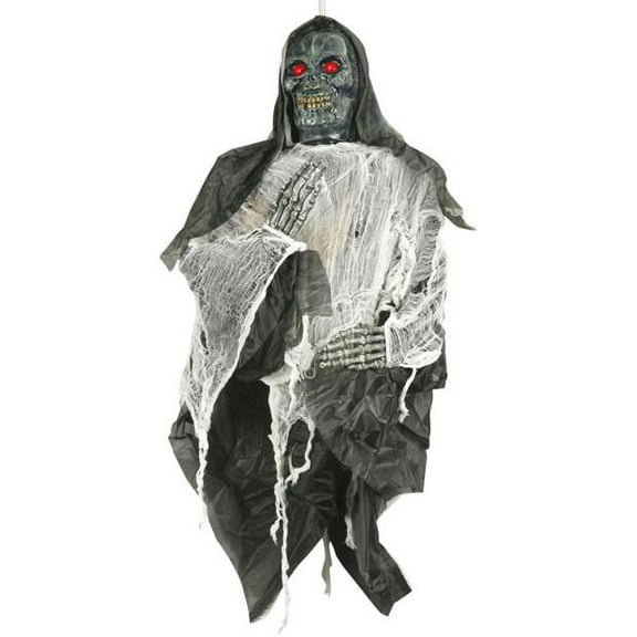 Hanging Screaming Skull Halloween Prop