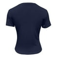 thumbnail image 4 of Tittly T Shirts for Women Basic Tees Women Casual Short Sleeve T Shirts Summer Crewneck Tshirts Cute Tee Basic Crop Tops Going Out Tops Tshirts Shirts Navy L, 4 of 5