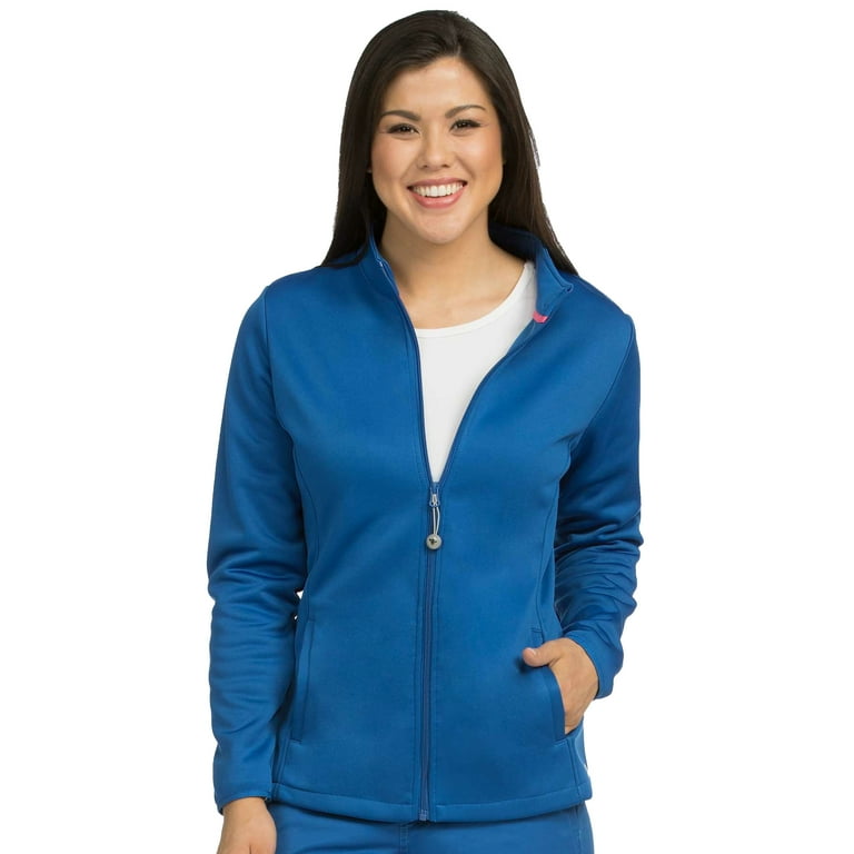 Med Couture Women's Performance Fleece Zip Front Scrub Jacket