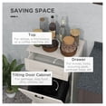 thumbnail image 5 of Kitchen Trash Cabinet with Tilt Out Bin & Drawer, Free Standing Storage Organizer, Gray Wood Grain Top, 20''W x 13.25''D x 35.5''H, 5 of 9