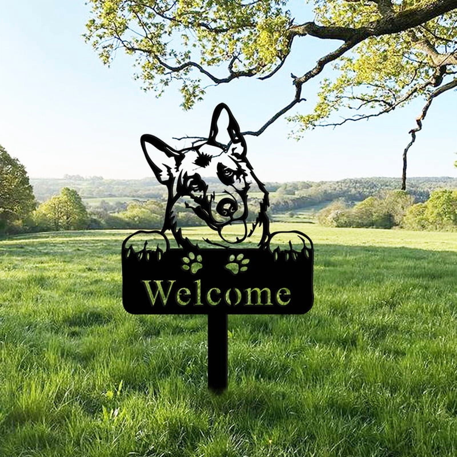 Dog Memorial Marker German Shepherd Memorial Stake Metal Sign Garden Yard Lawn Outdoor Decoration Plaque