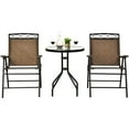 thumbnail image 4 of Gymax 3PCS Bistro Set Conversation Set Pub Patio Outdoor w/ Folding Chairs Table, 4 of 10