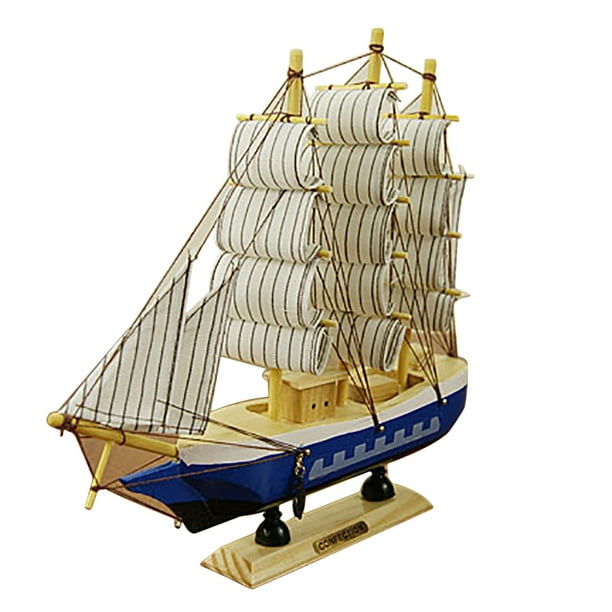 Modelo de velero de madera de 24 cm, decoración náutica, regalo temático para el hogar y la oficina
