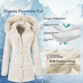 thumbnail image 4 of Chrisuno Women's Fleece Lined Jacket Winter Warm Coat Detachable Hood Parka Outwear XL White, 4 of 5