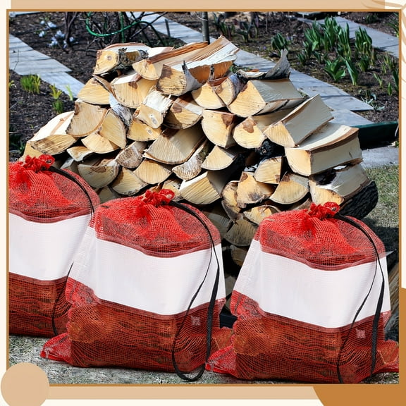 60pcs 22 X 24 Inch Onion Bags Reusable Mesh Produce Storage With Drawstring Firewood Bags Onion Storage Sacks For Garden Vegetable Fruit Produce Packaging Supplies