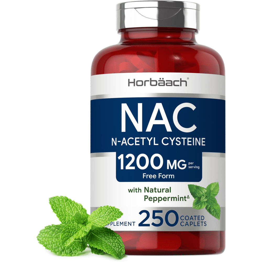 NAC NAcetyl Cysteine 1200mg 250 Caplets NonGMO, Gluten Free