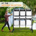thumbnail image 2 of Jocisland Folding Chair Rack, Holds 12 Tables or 84 Chairs with 50 Pcs Chair Covers, 1100 lbs Capacity, Heavy-Duty Cart with Wheels, Elastic Cords, Cover, Glossy Black, 2 of 10