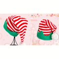 thumbnail image 2 of MIPREWUY Christmas Knit Hat for Kids Adults, Striped Elf Hat Christmas Beanie Hat Winter Cap for Christmas Holiday Party, 2 of 6