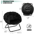 thumbnail image 2 of Folding Chair, Saucer Chair with Metal Frame, Comfy Moon Chairs for Bedroom, Living Rooms, Apartments, Camping, Lounging, Garden and Courtyard (Black), 2 of 12