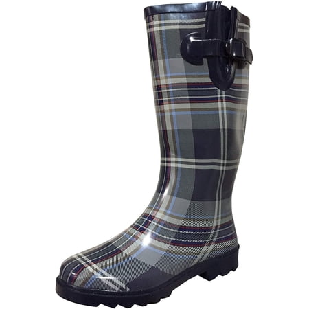 Women s Rain Boots Waterpoof Rubber Mid Calf Colors Wellie Snow Rainboot
