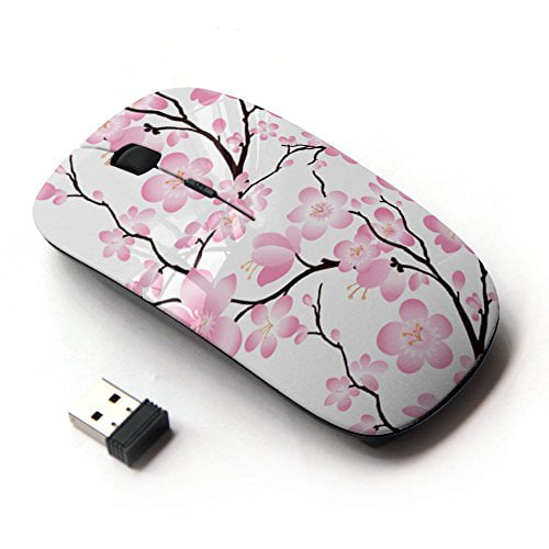 Optical 2.4G Wireless Computer Mouse Brown Vintage Floral KOOLmouse