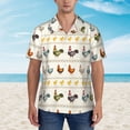 thumbnail image 5 of Picia Funny Chicken Gentle Cotton Regular Fit Short Sleeve Casual Hawaiian Shirt for Men-3X-Large, 5 of 8