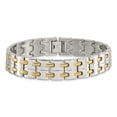 thumbnail image 4 of Diamond2Deal Stainless Steel Polished Yellow IP-Plated Link Bracelet for Men 8.75", 4 of 6