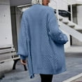 thumbnail image 4 of AOOCHASLIY Women Fall Tops Clearance Women's Fashion Knitted Long Pattern Cardigan Sweater Coat, 4 of 5