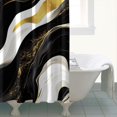 thumbnail image 4 of Black and Gold Marble Layered Waves Pattern Shower Curtain 72"x84" ,Bathroom Decorative Shower Curtains Set with 12 Hooks,Modern Waterproof Washable Shower Curtain, 4 of 5