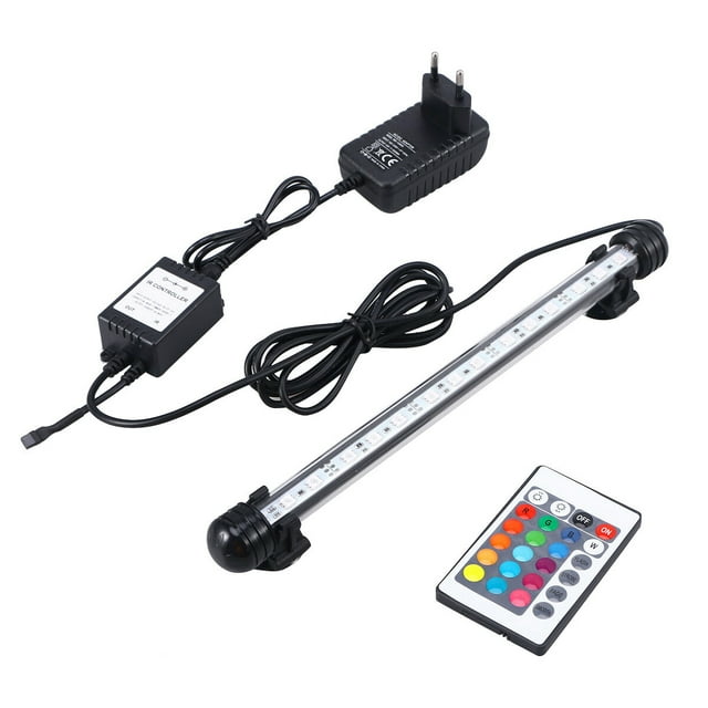EeaseMX Luz LED para acuario, sumergible, de cristal, cambia de color, 28 cm (enchufe UE)