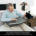 thumbnail image 5 of Signature Life Overbed Table, Large Bedside Tray with Cup Holder, Swiveling Tray & Laptop Stand, 5 of 7