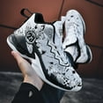 thumbnail image 3 of Bolognifi Men's High Top Basketball Shoes with Graffiti Style Breathable Mesh and Cushioned Midsole, Suitable for Indoor/outdoor Wear, 3 of 8