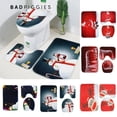 thumbnail image 5 of BadPiggies 3PCS Christmas Bathroom Non-Slip Pedestal Rug+Lid Toilet Cover+Bath Mat Set, 5 of 5