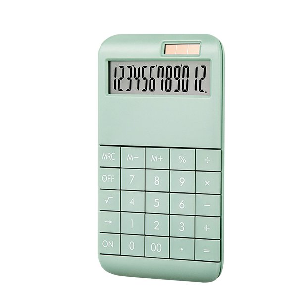 Moyic Calculadora de 12 dígitos solar Doble potencia Botones grandes Calculadora inteligente Oficina en el hogar Herramientas de contabilidad Kits de experimentos de química verde
