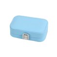thumbnail image 1 of Estuche para joyas Caja hermosa delicada Portátil Gran capacidad Soportes para pendientes multifuncionales Collar para el hogar Almacenamiento y organización del hogar Azul claro 12*7.5*4 cm Ounissouiy  HA077954-06, 1 of 6