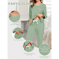 thumbnail image 4 of ANLIQI Women's Pajama Sets 100% cotton Long Sleeve Shirt and Pants Sleepwear Nightwear Soft Pjs Lounge Sets(Sage Green, XX-Large), 4 of 8
