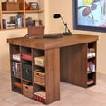 thumbnail image 2 of Project Center Desk with Bookcase and 3 Bin Cabinet-Walnut, 2 of 2