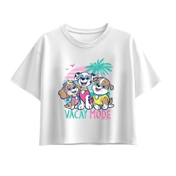Paw Patrol - Vacay Mode  - Youth Girl Short Sleeve Boxy Tee