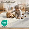 thumbnail image 4 of ODIKA 6'x9' Washable Area Rug Non-Slip, Chair-Friendly, Grey Interlocking Under Shapes Composition Contemporary Asymmetrical Balanced for Dining Room, Table, Office Décor, 4 of 7